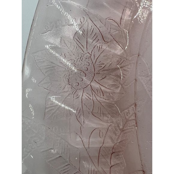 Vintage Depression Glass Jeanette Poinsetta Serving Tray - Picture 3 of 4